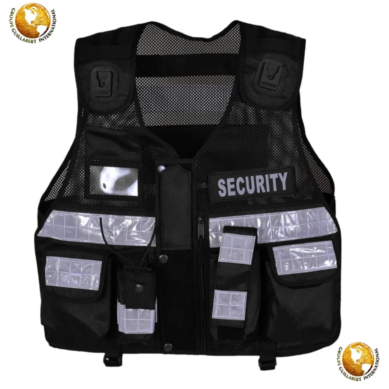 SECURITY TACTICAL VEST BLACK FLUORESCENT