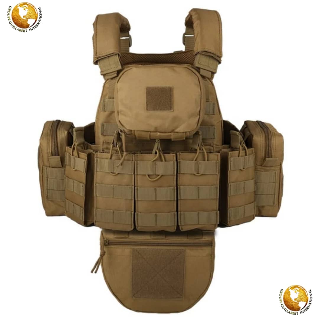 TACTICAL COMBAT VEST WITH FULL BALLISTIC PROTECTION - DESERT