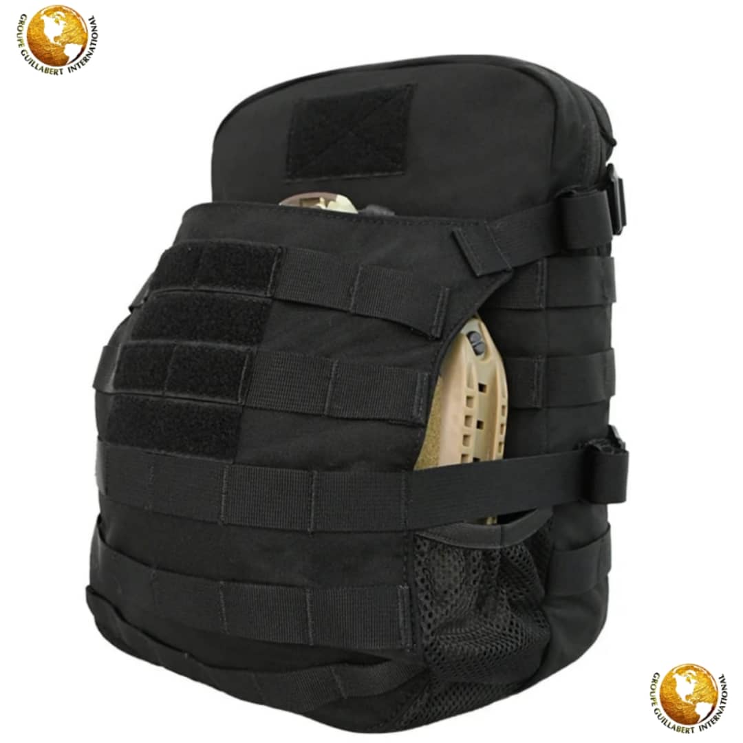 BLACK MOLLE TACTICAL BACKPACK MODULAR BALISTIC HELMET CARRIER